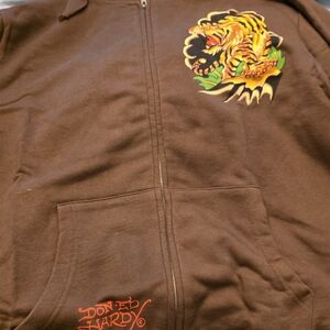 Ed Hardy Brown Tiger Hoodie